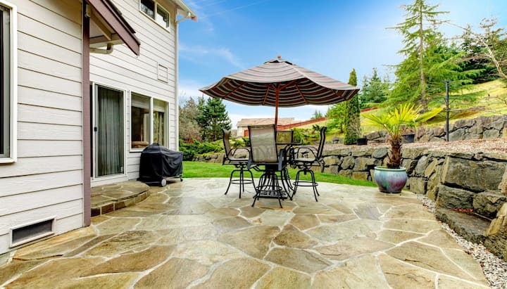 Beautifully Textured and Patterned Concrete Patios in Janesville, Wisconsin